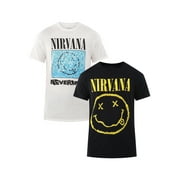 Nirvana Men's \u0026 Big Men's Smiley Graphic Tees with Short Sleeves, 2-Pack, Sizes S-3XL